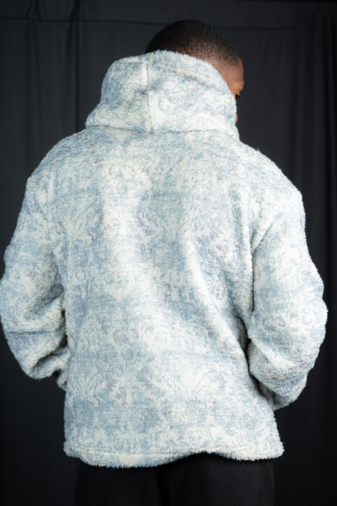 GREY SHERPA HOODED JACKET