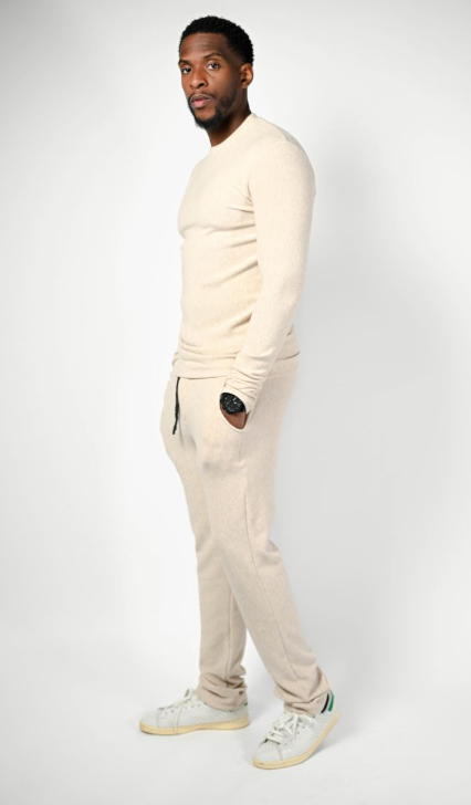 Pantalon Jogging Texturé 062 Beige Clair
