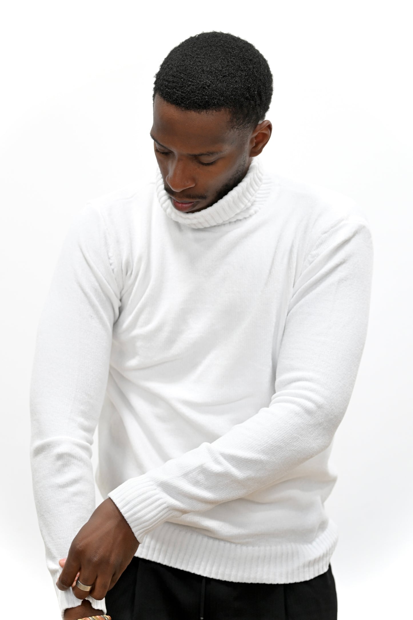 Pull Col Montant 021 Gris Anthracite Chiné