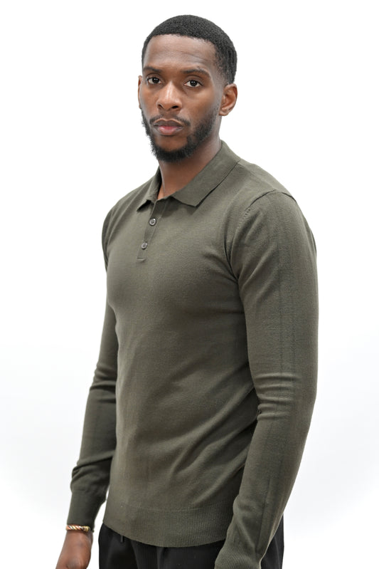 Polo Manches Longues 052 Vert Foncé