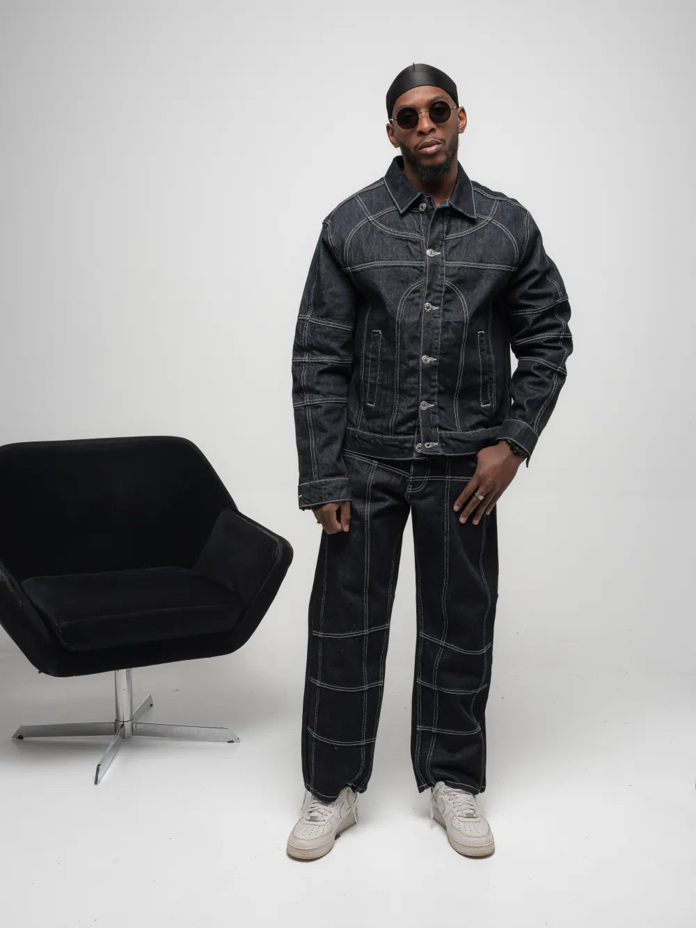 Ensemble Surpiqûres Contrastées Veste & Pantalon