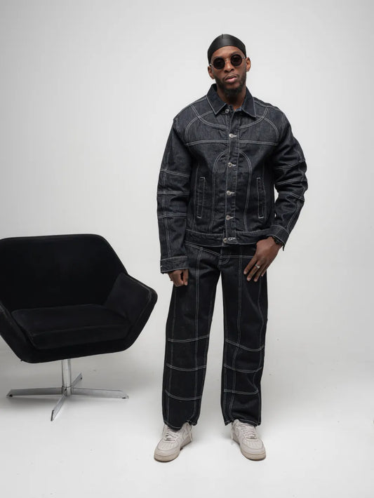 Ensemble Surpiqûres Contrastées Veste & Pantalon